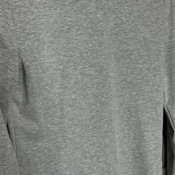 Gap Long Sleeves T Shirt Sz S Metallic Silver Holiday Stretch Light Gray - Picture 3 of 5